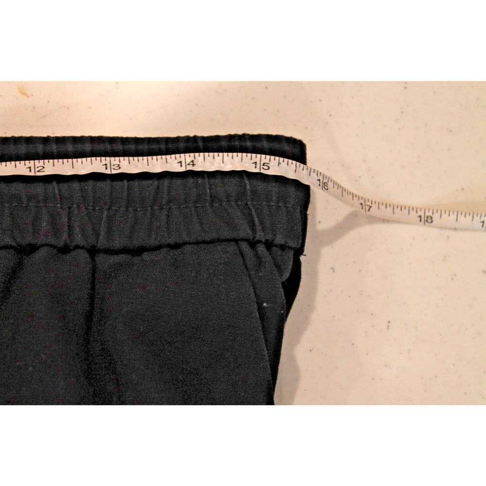 J Crew Linen Blend Pants Womens size 10 Black Drawstring Pockets Cropped Pull-on - Picture 9 of 12